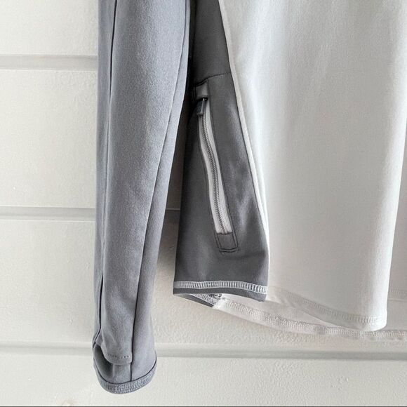 Athleta Running Wild 1/2 Zip White & Grey Pullover Sweatshirt Top XS - Picture 4 of 12